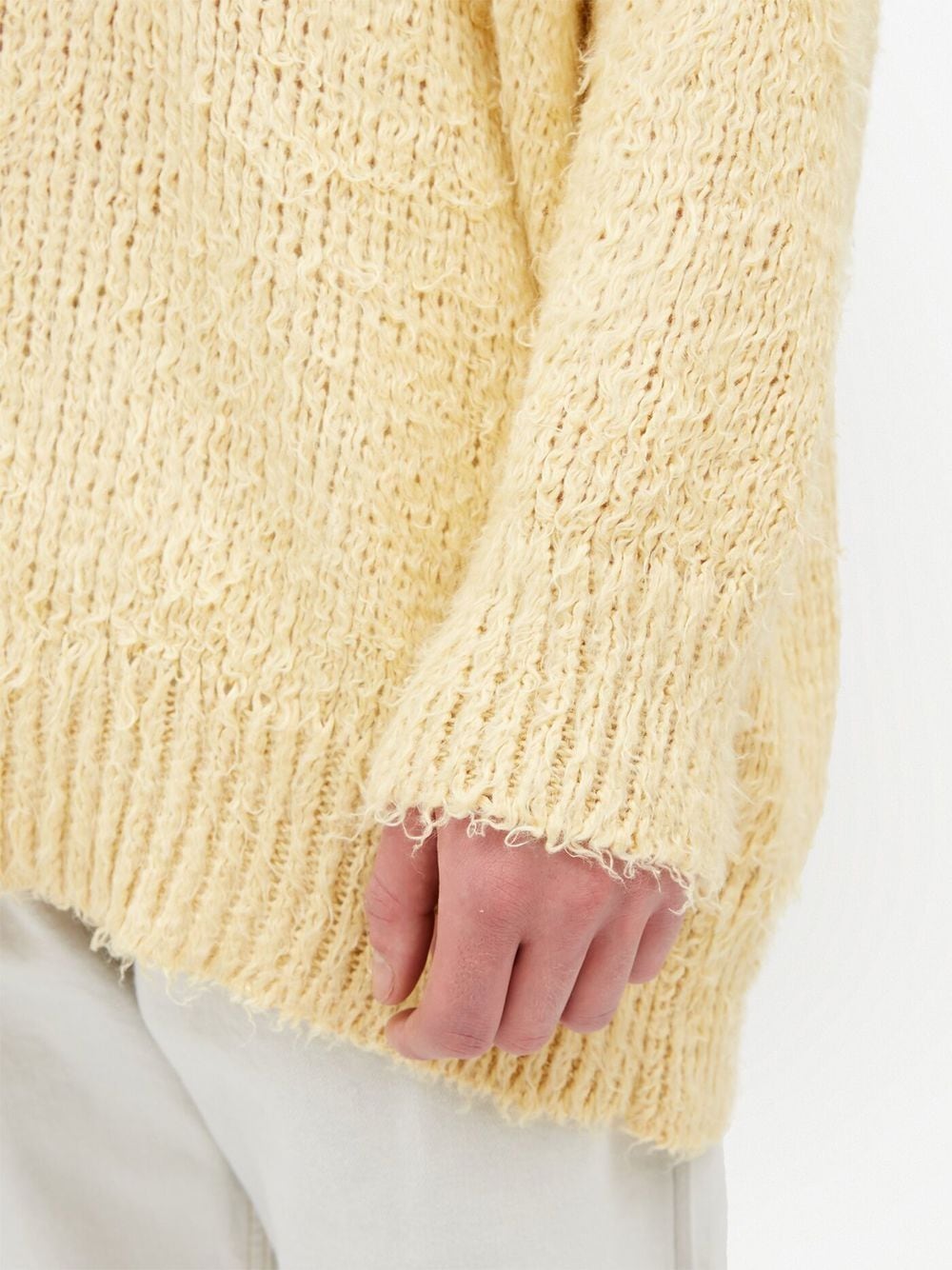 Shop Maison Margiela Brushed Knitted Jumper In Yellow