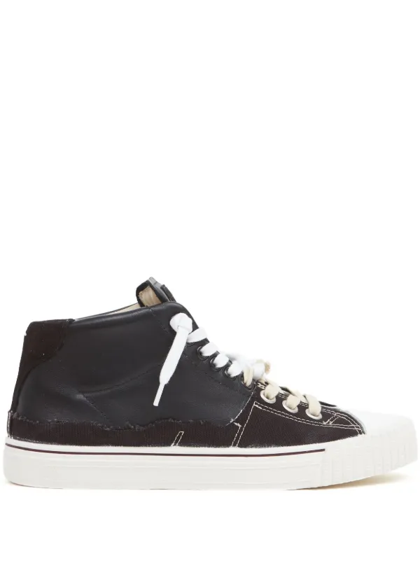 LOUIS VUITTON women's black leather hi-top sneakers