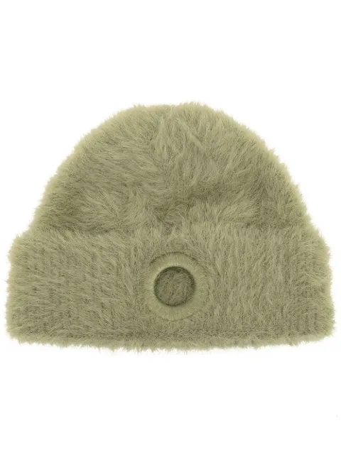 embroidered-motif textured beanie