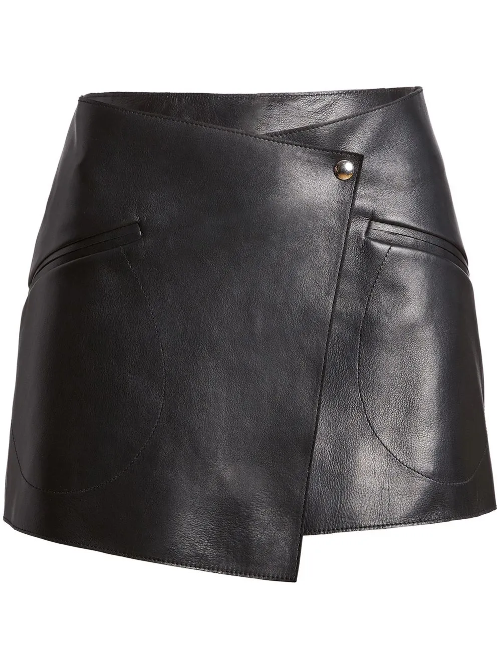 

KHAITE Vera leather wrap-design mini skirt - Black