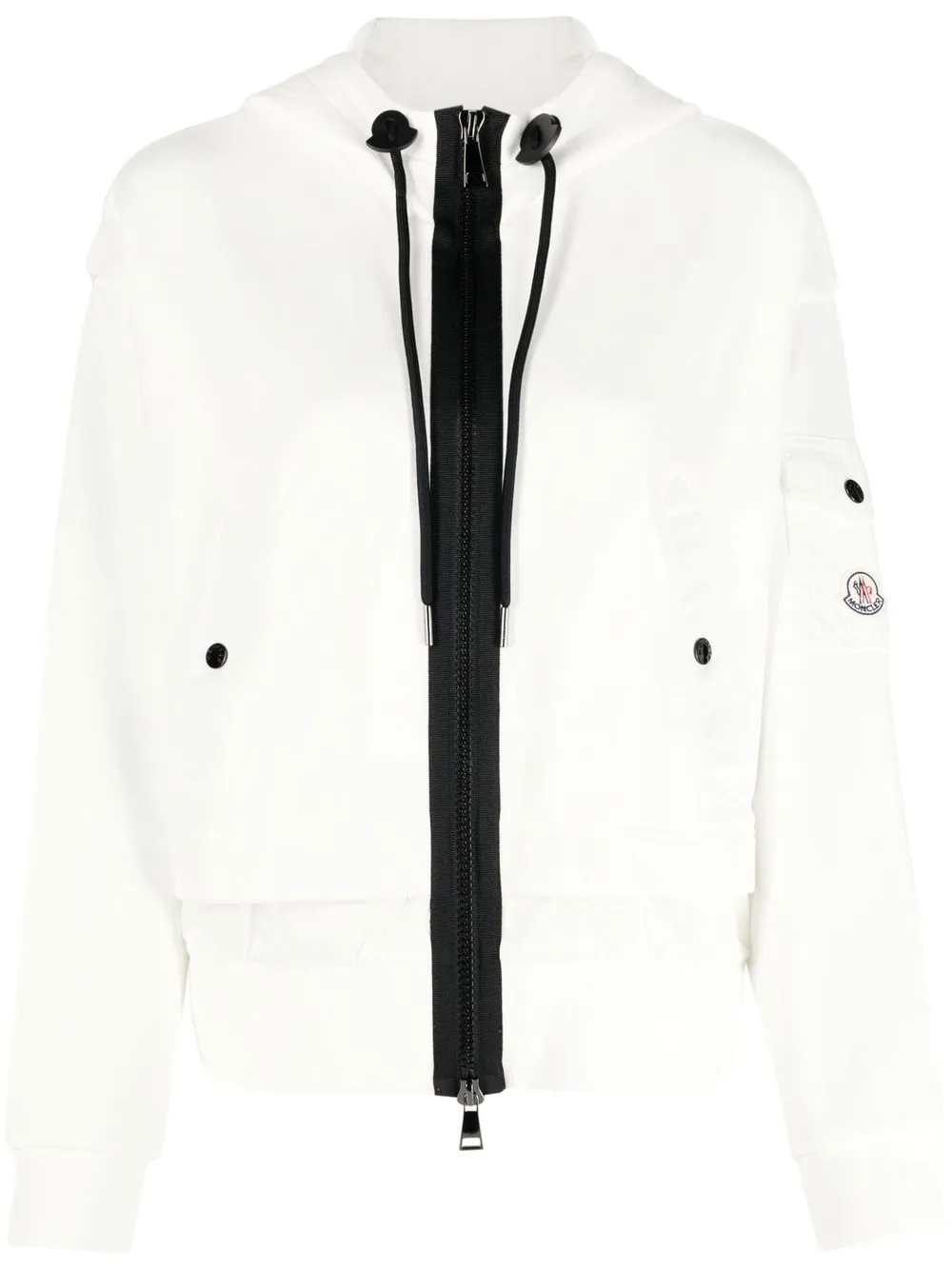 

Moncler hoodie con cordones y cierre - Blanco