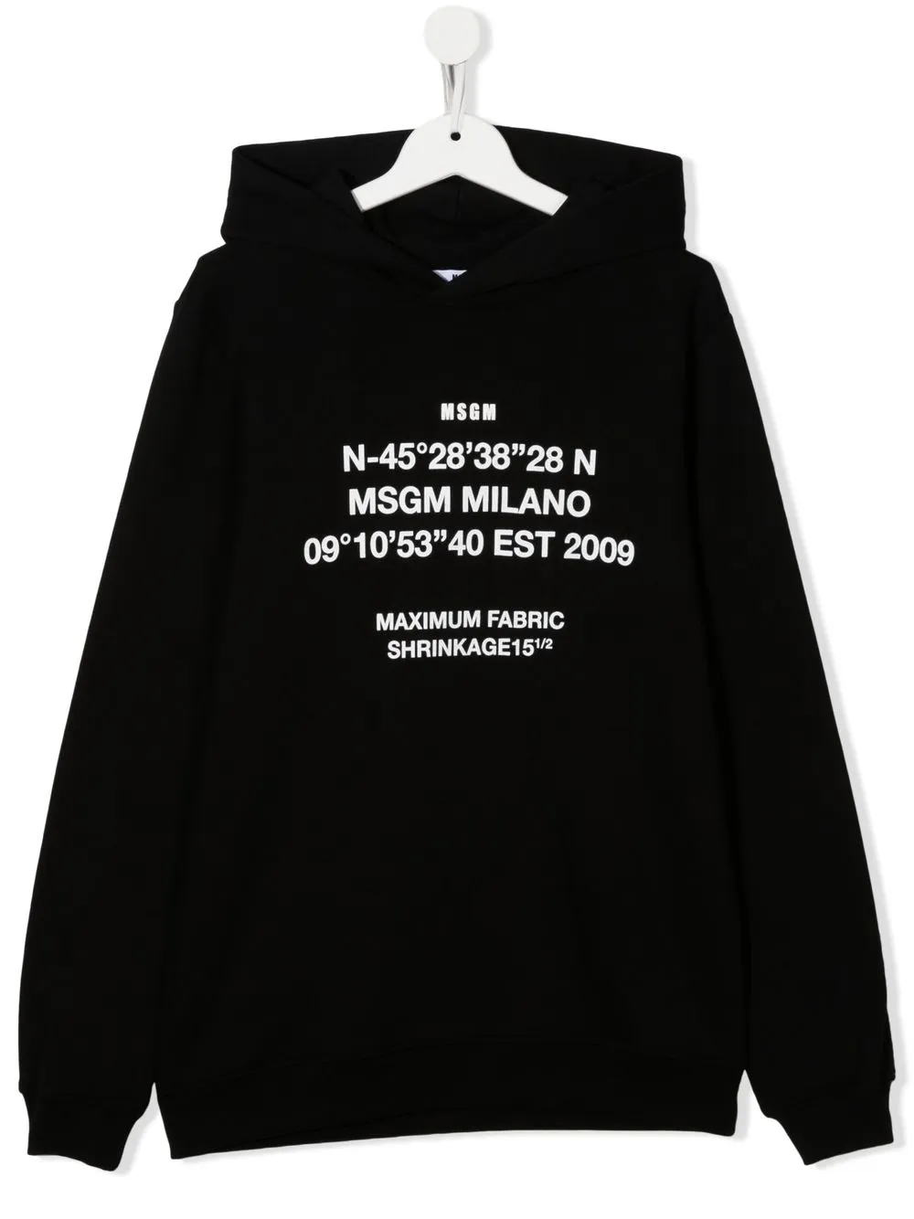 

MSGM Kids hoodie Maximum Fabric Shrinkage - Negro