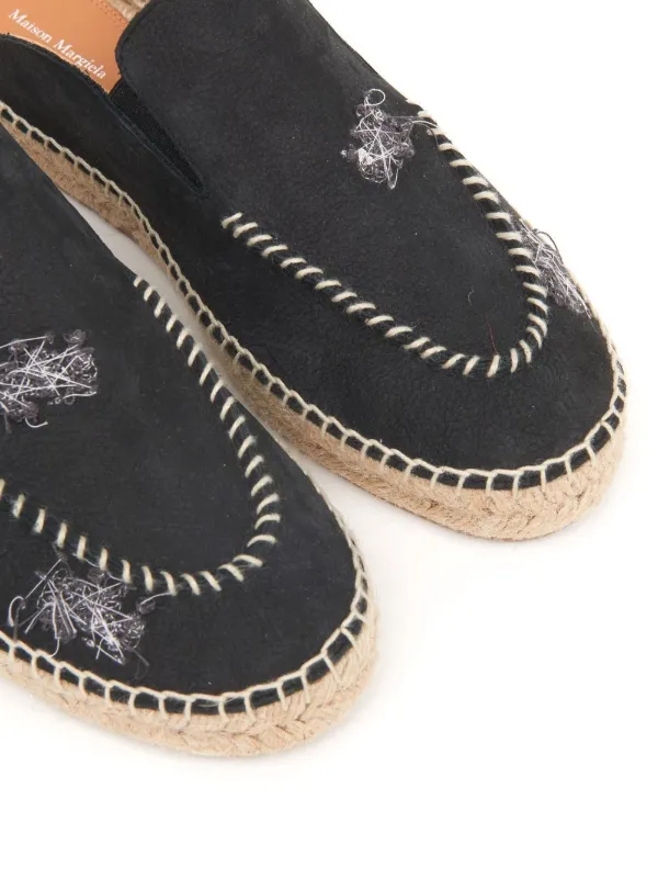 ★Maison Margiela★ Embroidered Espadrille Slip-On Chamois S Maison Margiela Embroidered Espadrille Mules | Black | FARFETCH