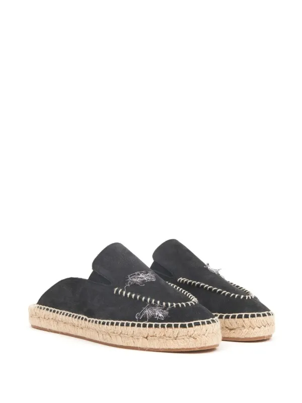 サンダル・ミュール EMBROIDERY ESPADRILLES Maison Margiela Embroidered Espadrille Mules | Black | FARFETCH