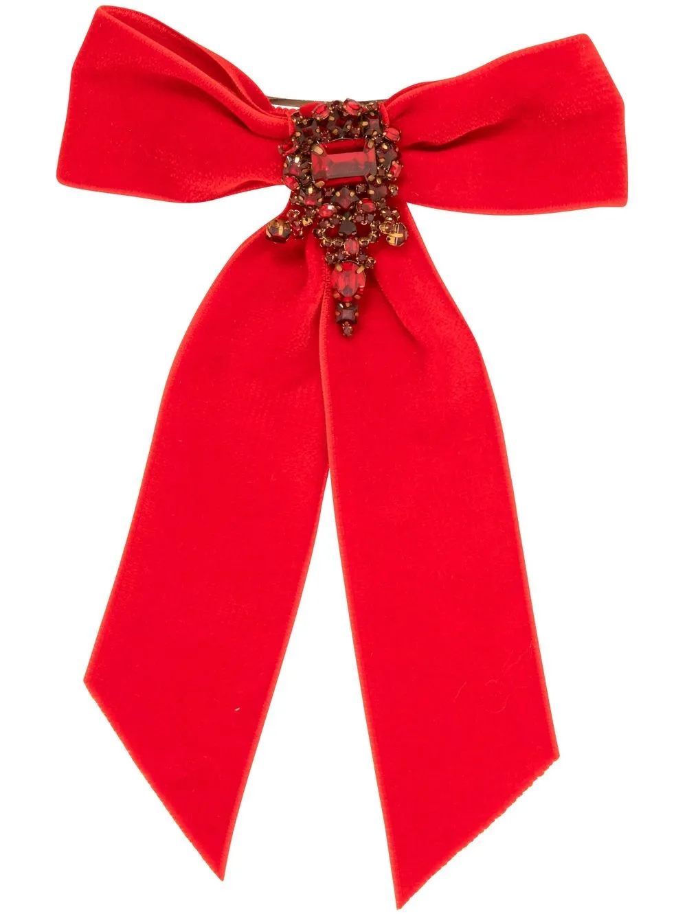 

Jennifer Behr crystal-embellished velvet hair bow - Red