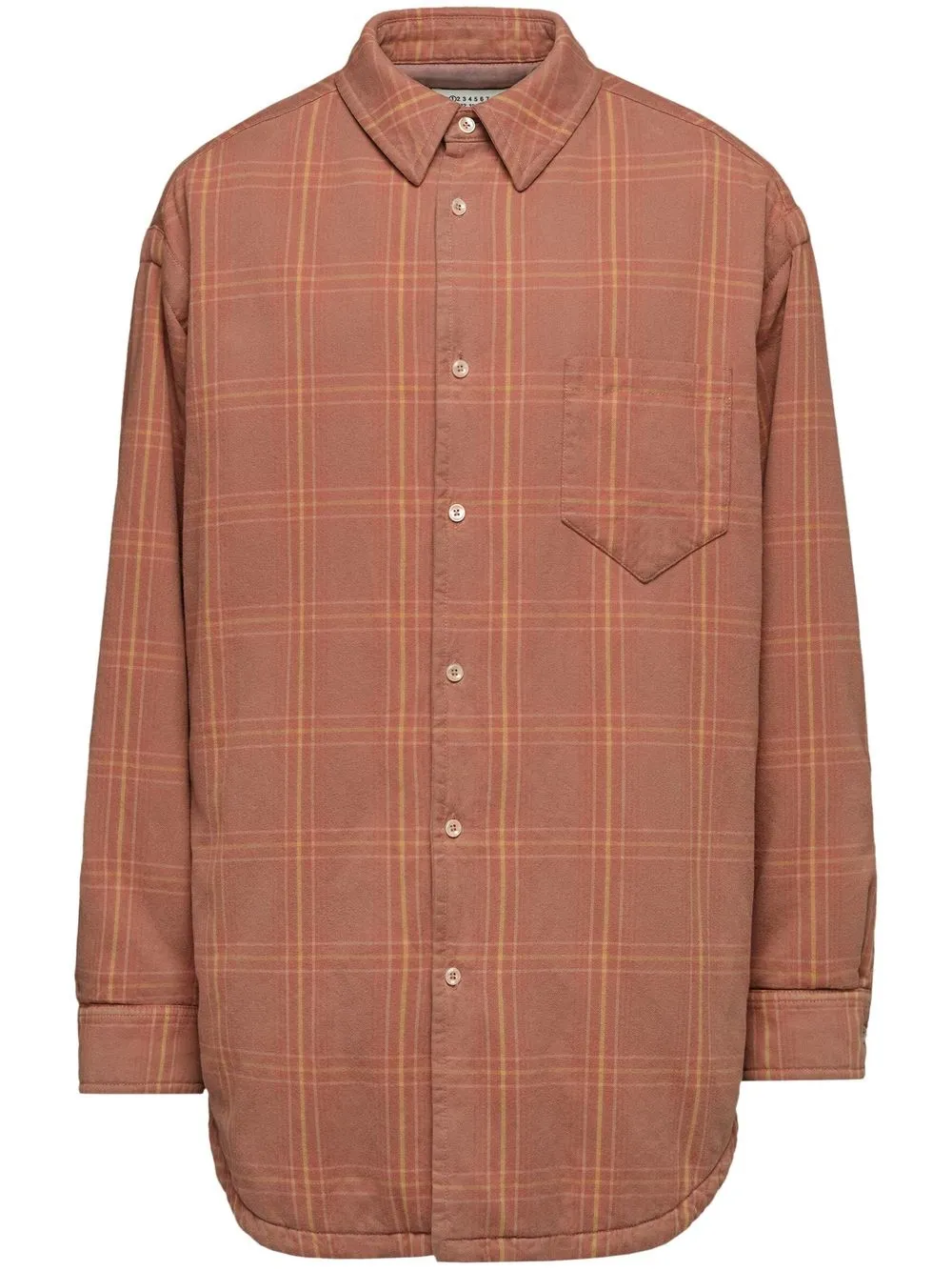 

Maison Margiela checked long-sleeved shirt - Orange