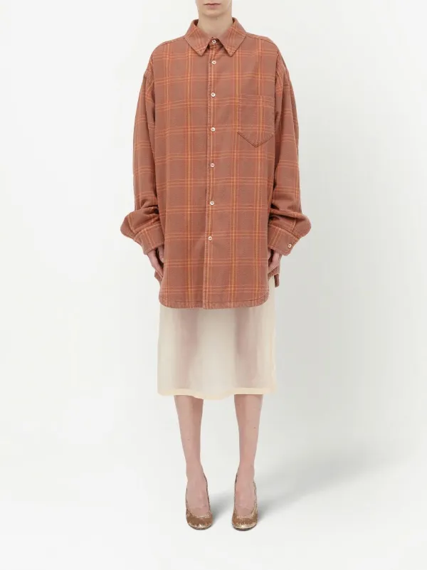 Maison Margiela チェック シャツ | オレンジ | FARFETCH JP