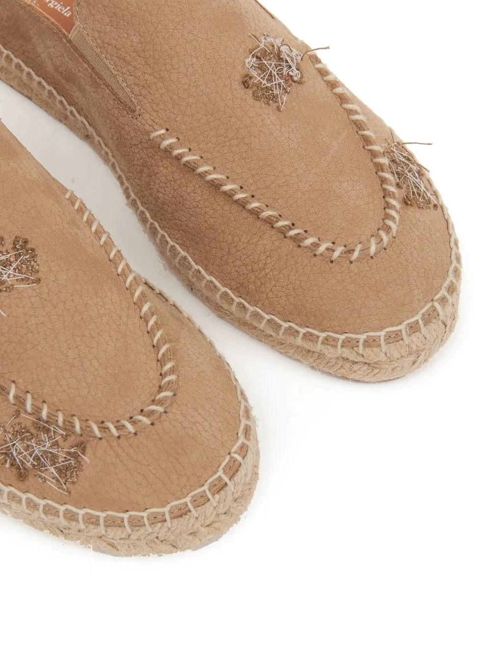 Maison Margiela Woman Espadrilles Khaki Size 11 Leather In Neutrals