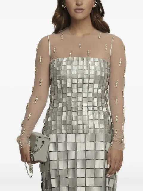 Gloria Coelho crystal-embellished mesh top