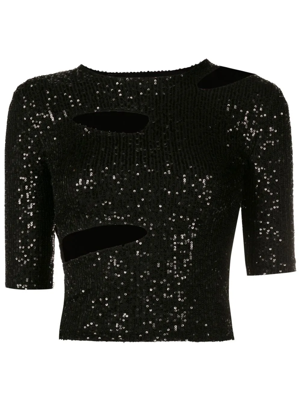 sequin-embellished cropped top