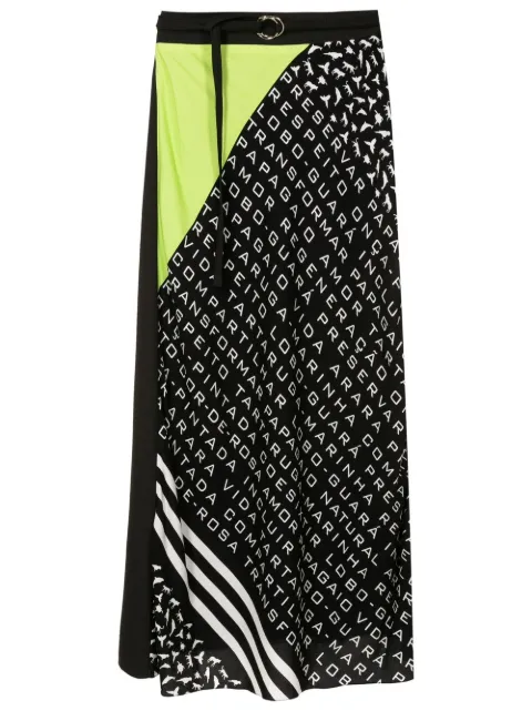 Gloria Coelho  90s No Viés Coexistir graphic-print straight skirt 