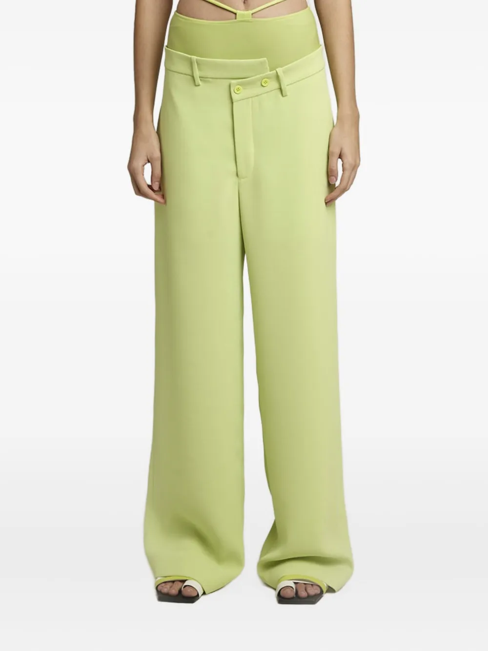 Gloria Coelho Asymmetric Wide-leg Trousers In Animal Print