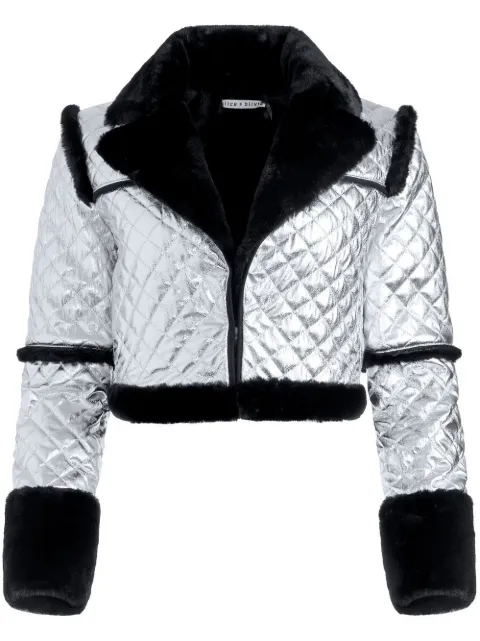 alice + olivia Luisa quilted vegan-leather coat