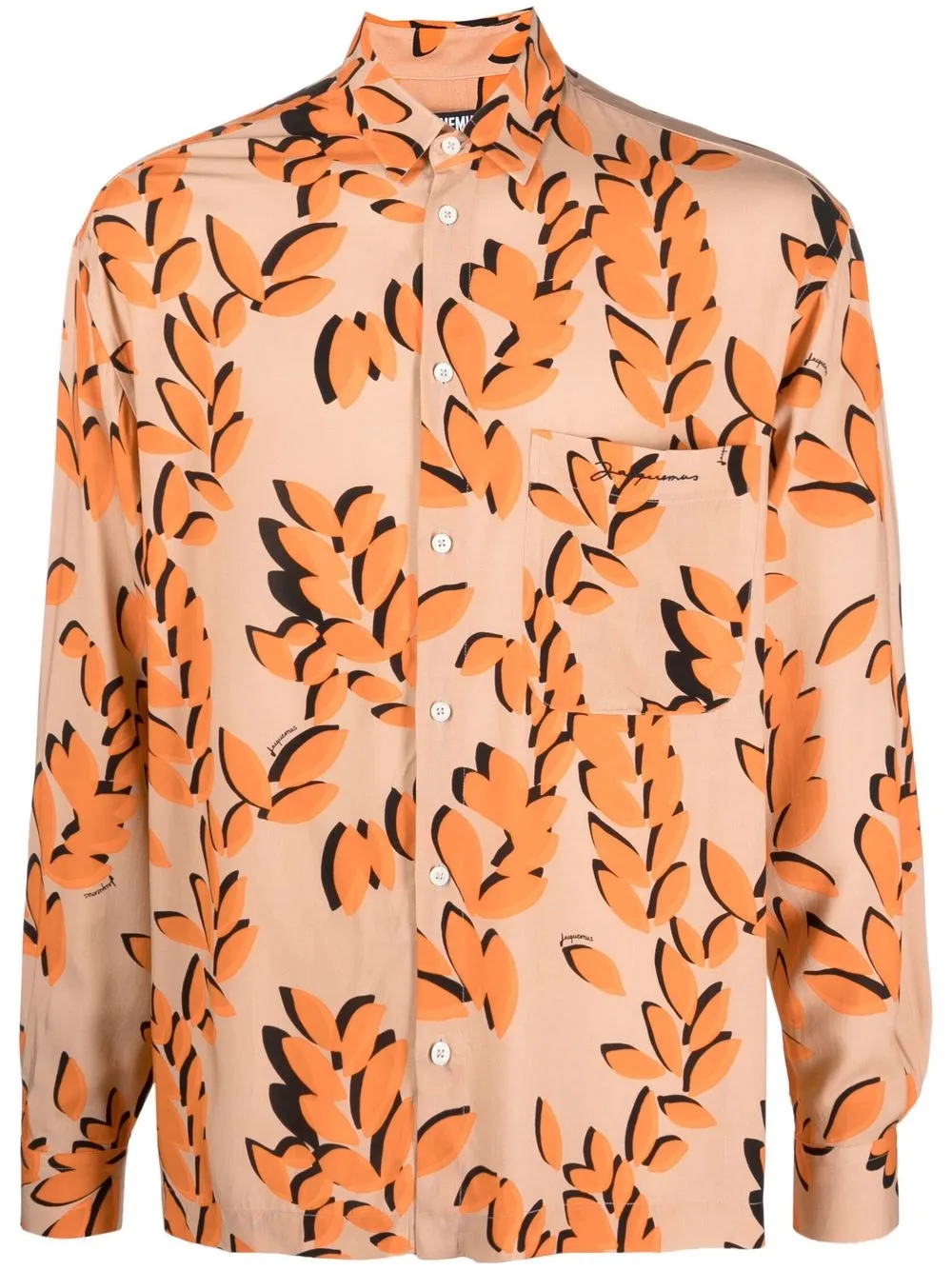 

Jacquemus camisa con hojas estampadas - Naranja