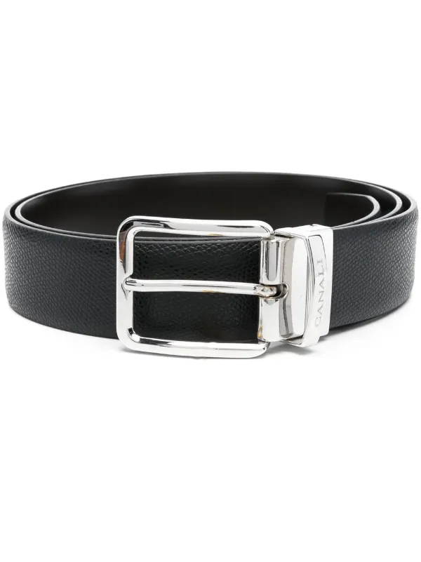 Canali belt Dark brown tumbled calfskin belt - Made in Italy - Canali US main image 2