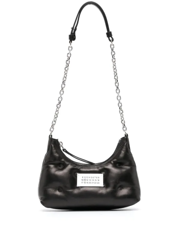 Glam Slam Small Leather Shoulder Bag in Black - Maison Margiela