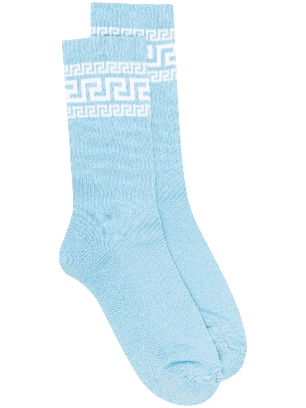 

Versace Greca intarsia-knit socks - Blue