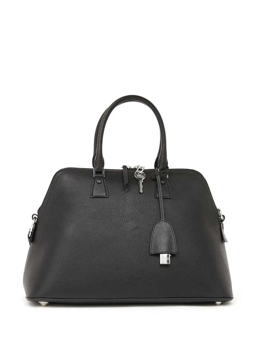 Maison Margiela Logo-patch Leather Shoulder Bag In Schwarz