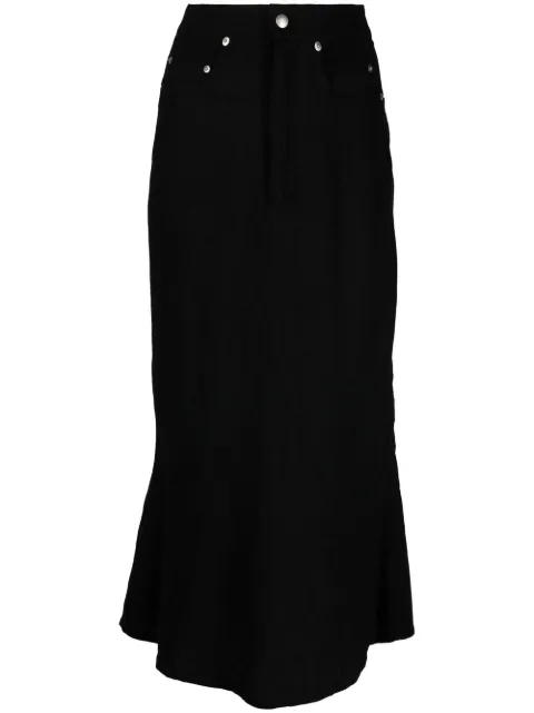 Rick Owens high-waisted wool midi skirt 