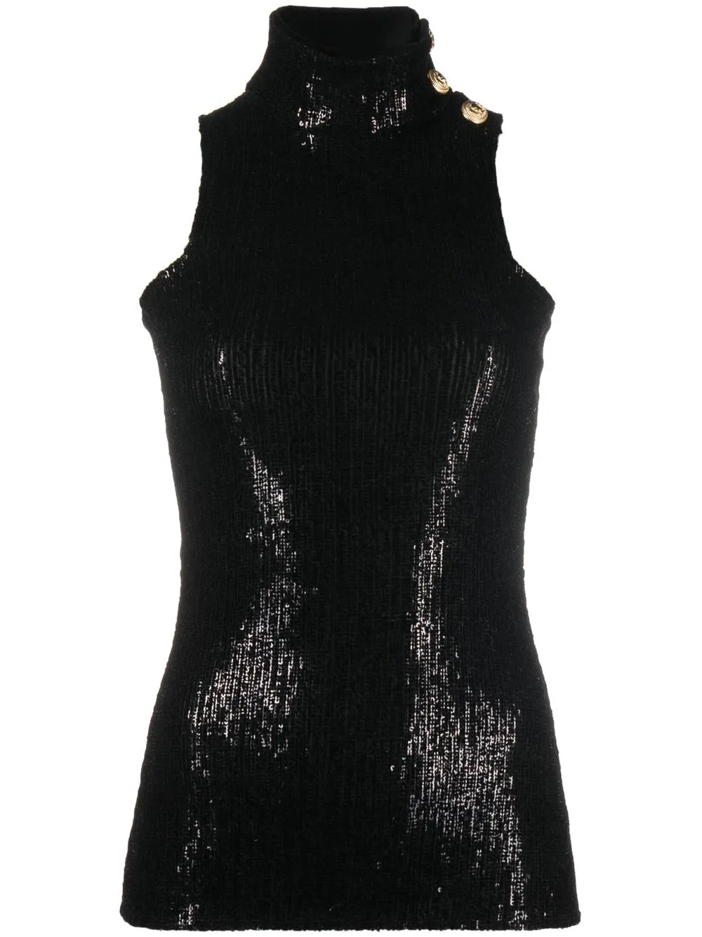 

Balmain sleeveless sequin-embellished top - Black