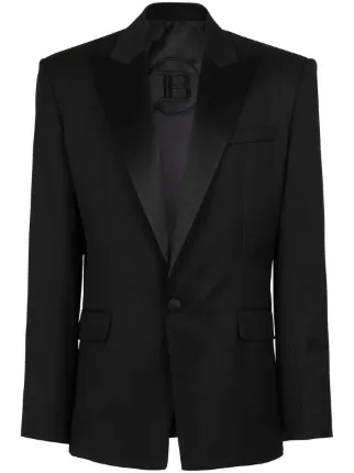 Balmain サテンラペル ジャケット | ブラック | FARFETCH JP