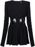 Balmain Sequin-embellished V-neck mini dress - Black