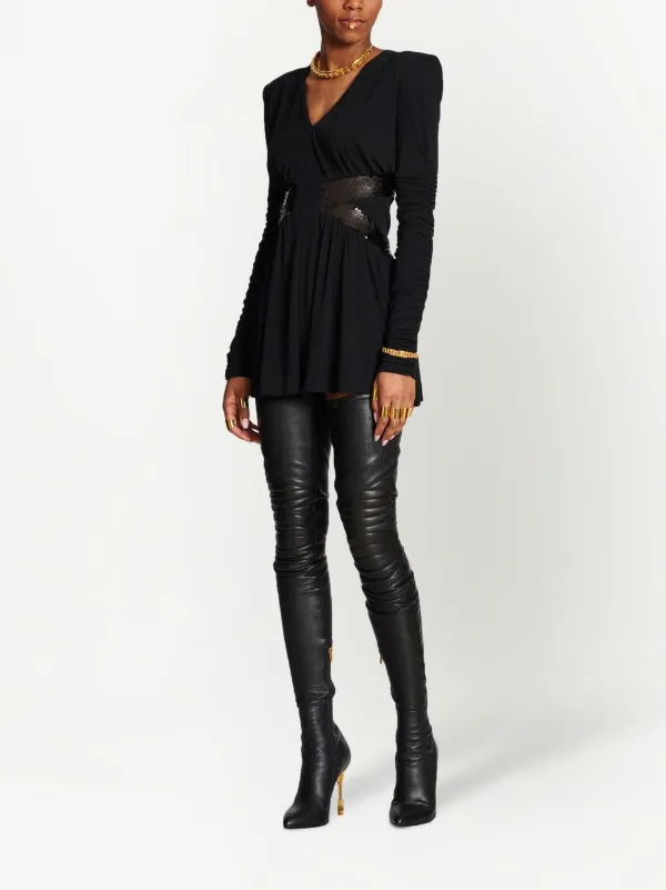 【関税＆送料込み】Balmain V-Neck Glitter Satin Tailored Jk 23828159_53907591_322.jpg