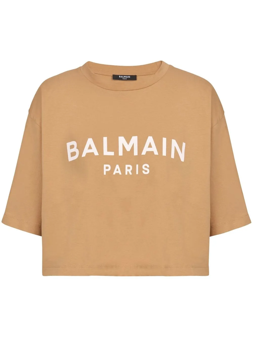 

Balmain playera corta con logo estampado - Marrón