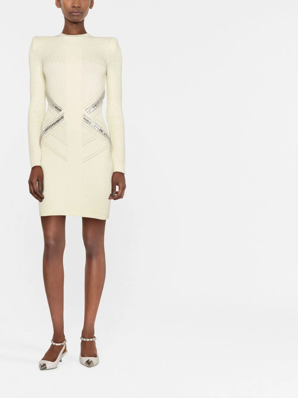 Balmain Mini-jurk met borduurwerk Geel