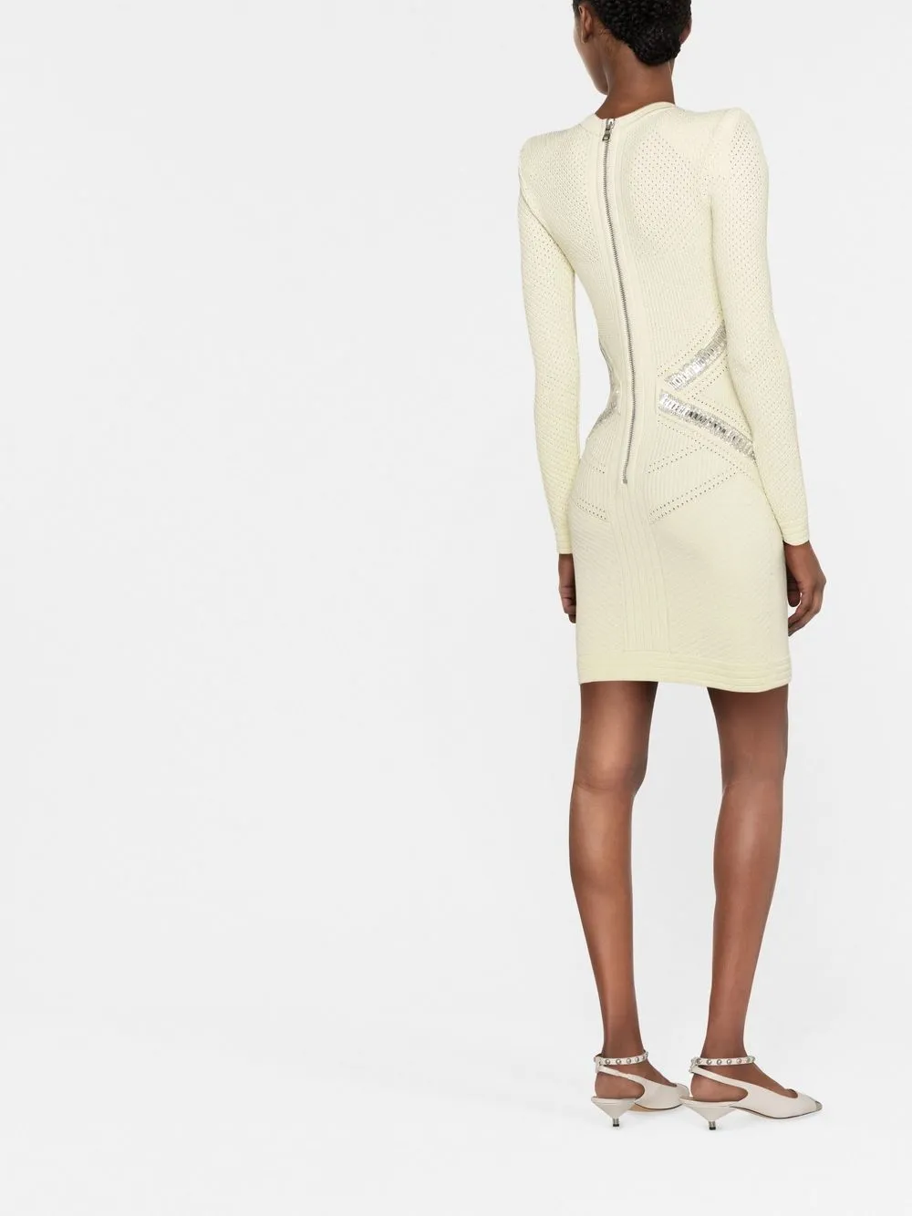 Balmain Mini-jurk met borduurwerk Geel