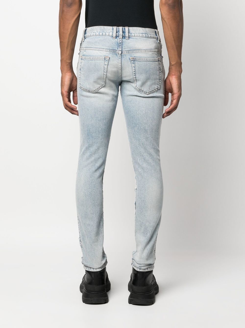 Shop Balmain Slim-cut Denim Jeans In Blue