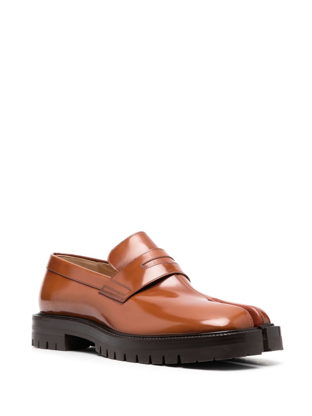 Maison Margiela Tabi leren loafers - Bruin