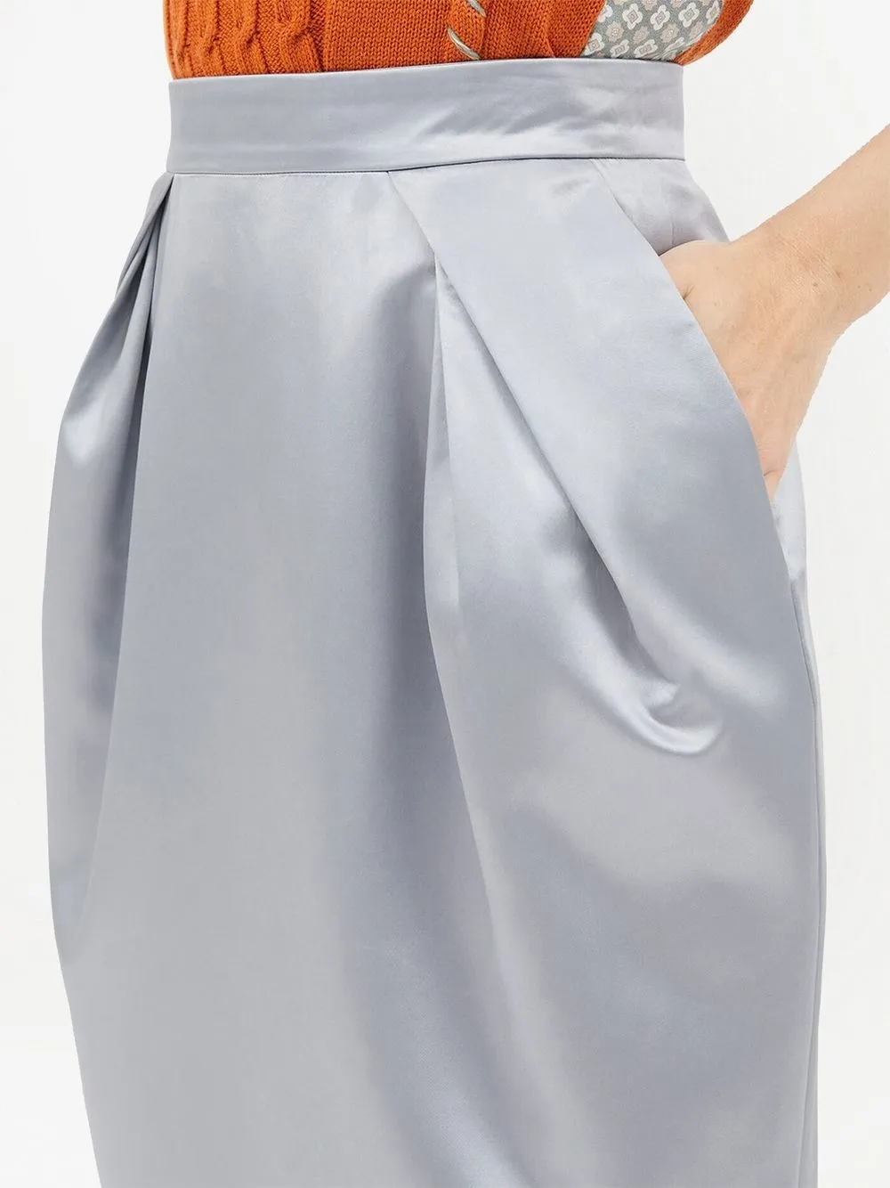 Cintzen satin midi skirt