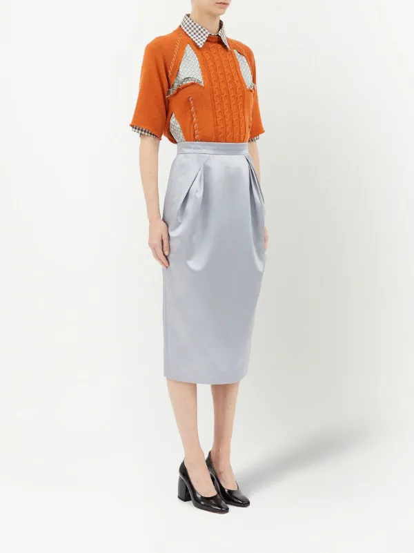 Maison Margiela Cintzen Satin Midi Skirt - Farfetch