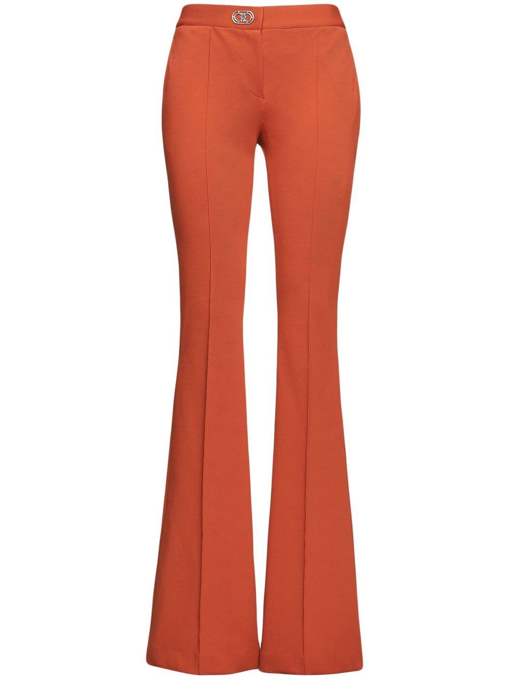 Gancini-button flared trousers