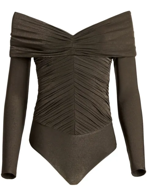 KHAITE The Panza off-shoulder bodysuit