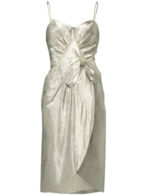 Maison Margiela 缩褶蝴蝶结细节中长连衣裙
