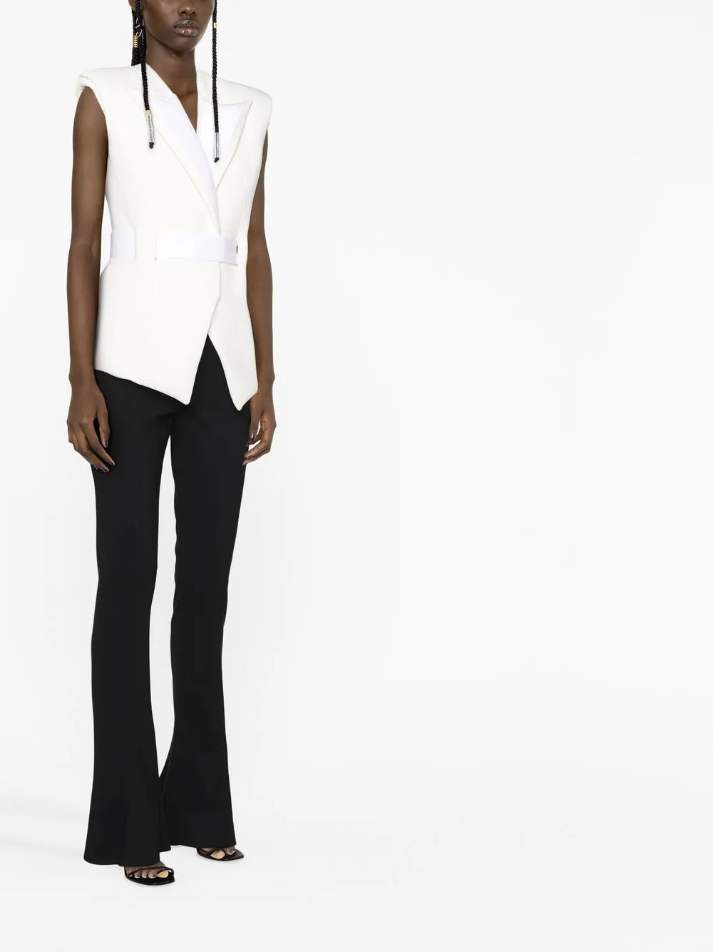  Balmain Weste Mit Gürtel   Weiß 