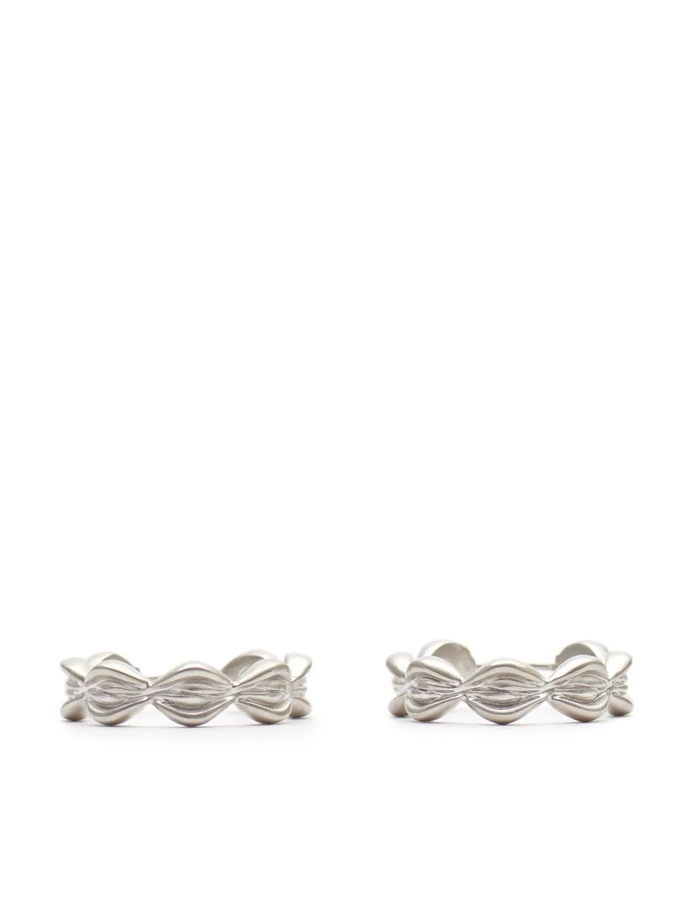 Maison Margiela タイムレス フープピアス | シルバートーン | FARFETCH JP