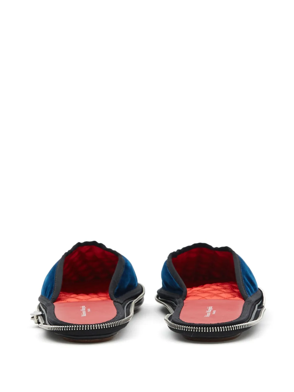 Maison Margiela zip-detail velvet slippers Blue