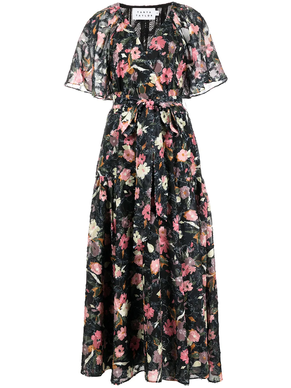 

Tanya Taylor vestido midi Bria con estampado floral - Negro