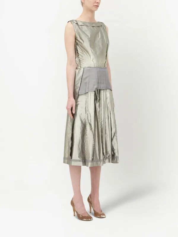 ワンピース Maison Margiela Midi Dress Maison Margiela Freeze-frame Silk Midi Dress | Grey | FARFETCH