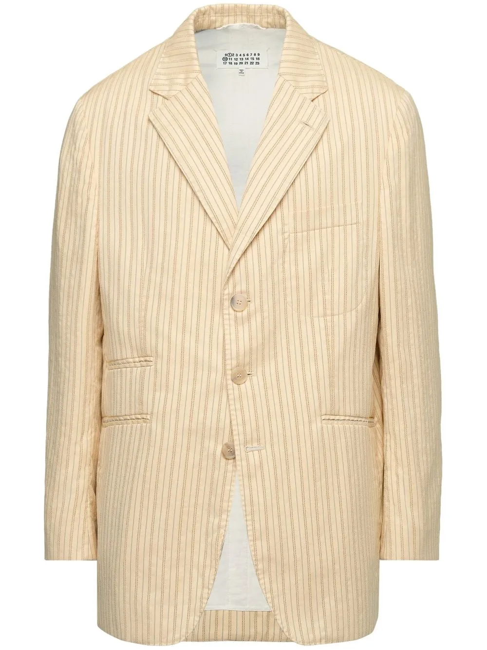 

Maison Margiela striped single-breasted blazer - Neutrals