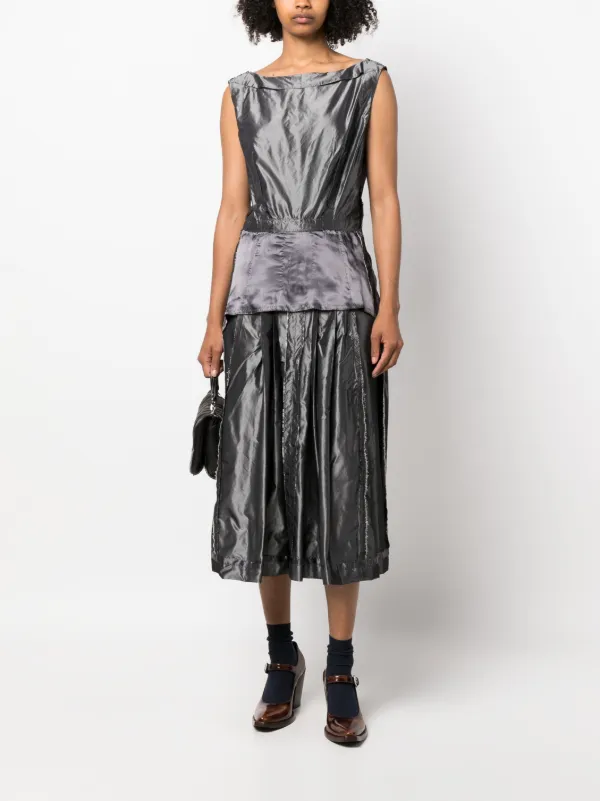 Maison Margiela inside-out Sleeveless Midi Dress | Grey