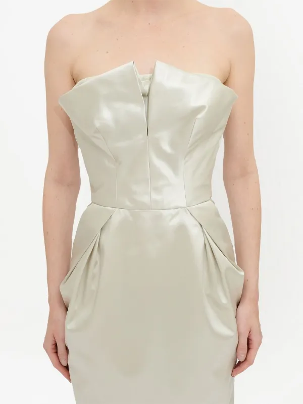 【送料&関税込】Maison Margiela Silk Midi Dress Maison Margiela: Women's Décortiqué Silk Dress (Olive