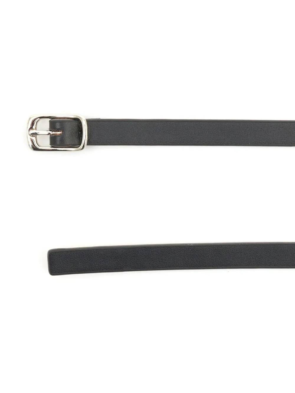 Skinny Leather Belt In Black