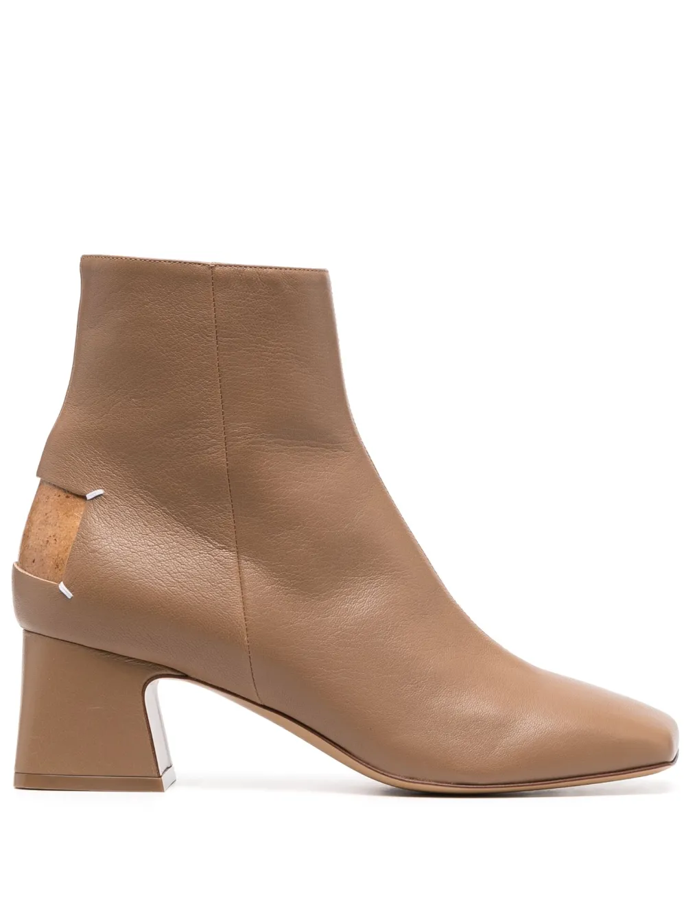Maison Margiela Asymmetric-toe Leather Boots In Braun