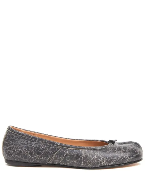Maison Margiela Tabi cracked leather ballerina shoes