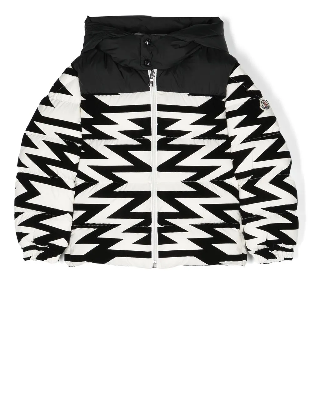 

Moncler Enfant chamarra capitonada con motivo chevron - Blanco