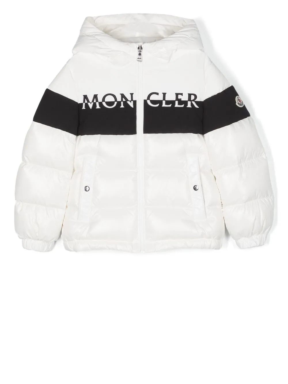 

Moncler Enfant embroidered-logo puffer jacket - White